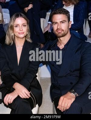 Theo James and wife Ruth Kearney put on a sophisticated display at the Giorgio  Armani fashion show