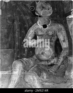 Khusraw scopre Shirin bagno, dal ciclo pittorico di otto soggetti poetici Khusraw scopre Shirin bagno, dal ciclo pittorico di otto soggetti poetici, metà del 18th ° secolo. Olio su tela, 36 x 35 poll. (91,4 x 88,9 cm). Questa immagine cattura il momento culminante della passione per l'amore tra il leggendario re iraniano Khusraw II (dinastia Sasaniana, 590–628) e Shirin, una principessa armena. Dopo giorni di anelito, Khusraw incontra per la prima volta Shirin mentre si bagna in uno stagno. Affascinati dalla bellezza degli altri, gli amanti restano senza parole. Anche se radicato in orale Foto Stock