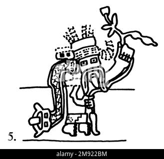 Manto ('il tessuto Paracas') Nasca. Mantella ('The Paracas Textile'), 100-300 C.E. Cotone, fibra camelide, 24 5/8 x 58 11/16 poll. (62,5 x 149 cm). Questo mantello, o mantello, straordinariamente complesso, è uno dei tessuti andini più rinomati al mondo. Era molto probabilmente usato come oggetto cerimoniale. Le novanta figure che decorano il confine, create dalla lavorazione ad aghi, sono state interpretate come un microcosmo di vita sulla costa meridionale del Perù duemila anni fa, con particolare attenzione all’agricoltura. Molte delle immagini illustrano la flora e la fauna autoctone e le piante coltivate. Figure in costume Foto Stock