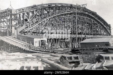 Costruzione di un ponte ferroviario a Rostov-on-Don ca. tra 1914 e 1915 Foto Stock
