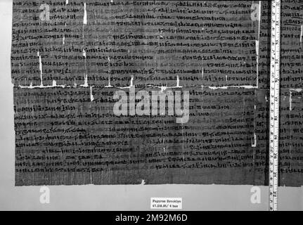 Snakebite Papyrus Snakebite Papyrus, 589-525 B.C.E. Papiro, inchiostro, totale: 10 5/8 x 68 7/8 pollici (27 x 175 cm). Egiziano, Classico, Antica Arte Vicino Orientale 589-525 B.C.E. Foto Stock