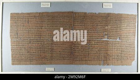 Snakebite Papyrus Snakebite Papyrus, 589-525 B.C.E. Papiro, inchiostro, totale: 10 5/8 x 68 7/8 pollici (27 x 175 cm). Egiziano, Classico, Antica Arte Vicino Orientale 589-525 B.C.E. Foto Stock