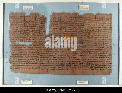 Snakebite Papyrus Snakebite Papyrus, 589-525 B.C.E. Papiro, inchiostro, totale: 10 5/8 x 68 7/8 pollici (27 x 175 cm). Egiziano, Classico, Antica Arte Vicino Orientale 589-525 B.C.E. Foto Stock