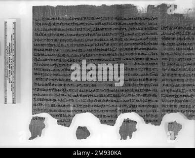 Conferma del potere reale al Papiro di Capodanno Conferma del potere reale al Papiro di Capodanno, 664-610 B.C.E. o poco più tardi. Papiro, inchiostro, totale: 9 13/16 x 76 3/8 pollici (25 x 194 cm). Egiziano, Classico, Antico Vicino Oriente Arte 664-610 B.C.E. o un po 'più tardi Foto Stock