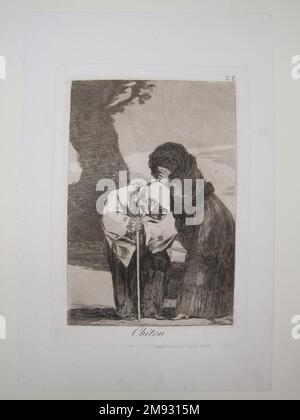 Hush (chiton) Francisco de Goya y Lucientes (spagnolo, 1746-1828). Hush (chiton), 1797-1798. Incisione, acquatinta e burin su carta posata, foglio: 11 13/16 x 7 7/8 poll. (30 x 20 cm). Arte europea 1797-1798 Foto Stock