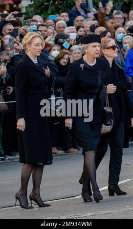 La principessa Benedikte di Danimarca e la principessa Nathalie Sayn-Wittgenstein-Berleburg arrivano alla Cattedrale Metropolitana di Atene, il 16 gennaio 2023, per partecipare al servizio funerario di HM King Constantine II (2-6-1940 –† 10-1-2023), ex Re degli Helleni Foto: Albert Nieboer/Olanda OUT/Point de Vue OUT Foto Stock