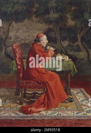 Cardinale Tea Léo Herrmann (francese, 1853-1927). Cardinal Tea, n.d. Gouache, acquerello e grafite su carta Wove, immagine: 10 13/16 x 7 7/8 pollici (27,5 x 20 cm). Arte europea n.d. Foto Stock