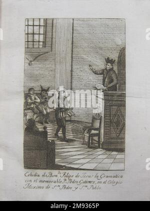 Vita di San Filippo di Gesù (Vida de San Felipe de Jesus) José Montes de Oca (messicano, attivo ca. 1788-1820). Vita di San Filippo di Gesù (Vida de San Felipe de Jesus), 1801. Stampe incise su carta bianca antica, rilegatura moderna, formato copertina: 9 1/8 x 6 7/16 cm (23,2 x 16,4 cm). Questi tre oggetti raccontano la storia del patriottismo creolo degli inizi del diciannovesimo secolo del Messico. Il movimento per l'indipendenza messicano fu alimentato da Creoles, che spesso si negò una voce nel governo coloniale. L'atto di indipendenza del 1821 formalizzò l'indipendenza che era stata dichiarata nel 1810 e fu firmata da m. Foto Stock