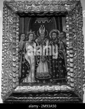 Matrimonio della Vergine con Giuseppe Sconosciuto. Matrimonio della Vergine e Giuseppe, fine 17th-inizio 18th ° secolo., 24 x 19 pollici. (61 x 48,3 cm). Arte americana fine 17th-inizio 18th ° secolo Foto Stock