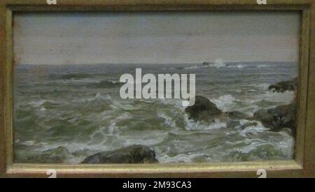 Studio marino William Trost Richards (americano, 1833-1905). Marine Study, 1890s. Olio sul pannello, 5 3/16 x 9 1/16 in. (13,2 x 23 cm). Arte americana 1890s Foto Stock