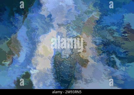 Sfondo strutturato con motivo a vortice blu astratto Foto Stock