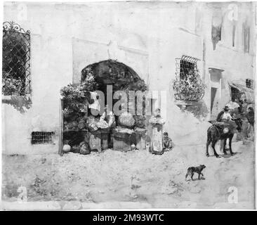 Scena del mercato, Spagna Robert Frederick Blum (americano, 1857-1903). Mercato scena, Spagna, 1881. Acquerello, 18 1/16 x 21 7/8 poll. (45,9 x 55,6 cm). Arte americana 1881 Foto Stock