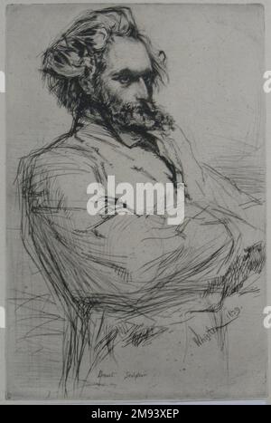 Drouet James Abbott McNeill Whistler (americano, 1834-1903). Drouet, 1859. DRYPOINT, foglio: 12 1/16 x 8 5/16 poll. (30,6 x 21,1 cm). Arte americana 1859 Foto Stock