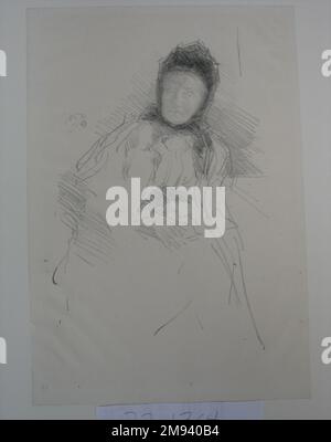 Disegno incompiuto di Lady Haden James Abbott McNeill Whistler (americano, 1834-1903). Disegno incompiuto di Lady Haden, 1895. Litografia, 14 9/16 x 10 1/8 poll. (37 x 25,7 cm). Arte americana 1895 Foto Stock