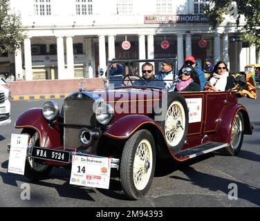 Nuova Delhi, India. 15th Jan, 2023. una vecchia auto durante il rally di auto d'epoca del 56th a nuova delhi. (Credit Image: © Indraneel Sen/Pacific Press via ZUMA Press Wire) SOLO PER USO EDITORIALE! Non per USO commerciale! Foto Stock