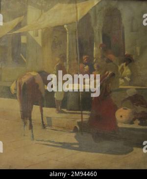 Negozio nativo a Bombay, India (Gwalior) Edwin Lord Weeks (americano, 1849-1903). Negozio nativo a Bombay, India (Gwalior), n.d. Olio su tela, 39 1/8 x 31 5/8 poll. (99,4 x 80,3 cm). Arte americana n.d. Foto Stock