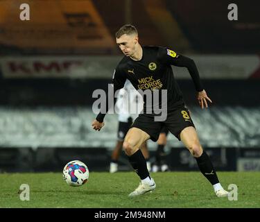 Burslem, Regno Unito. 16th Jan, 2023. Jack Taylor di Peterborough United controlla la palla durante la partita della Sky Bet League 1 Port vale vs Peterborough a vale Park, Burslem, Regno Unito, 16th gennaio 2023 (Photo by Nick Browning/News Images) a Burslem, Regno Unito il 1/16/2023. (Foto di Nick Browning/News Images/Sipa USA) Credit: Sipa USA/Alamy Live News Foto Stock