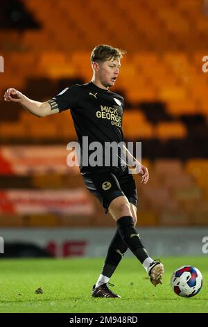 Burslem, Regno Unito. 16th Jan, 2023. Frankie Kent di Peterborough United durante la partita della Sky Bet League 1 Port vale vs Peterborough a vale Park, Burslem, Regno Unito, 16th gennaio 2023 (Photo by Nick Browning/News Images) a Burslem, Regno Unito il 1/16/2023. (Foto di Nick Browning/News Images/Sipa USA) Credit: Sipa USA/Alamy Live News Foto Stock