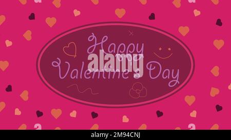 Vector banner design festeggia San Valentino il 14th febbraio. Felice San Valentino 2023 sfondo con forme geometriche . Illustrazione Vettoriale