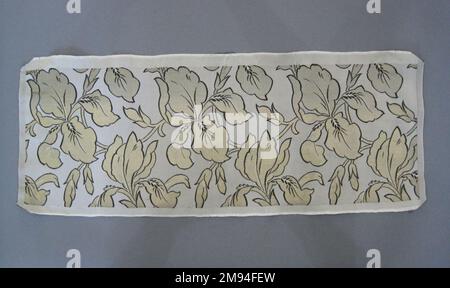 Swatch tessile , 1950s a 1960s. Seta, 23 x 9 pollici (58,4 x 22,9 cm). da 1950s a 1960s Foto Stock