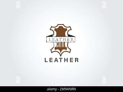 Design esclusivo in pelle creativa con logo. Logo vettoriale in vera pelle. Icona pelle.. disegno vettoriale icona di disegno di cuoio del marchio del mestiere Illustrazione Vettoriale