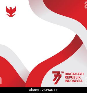 Dirgahayu Indonesia Independence Day Twibbon Banner Concept - illustrazione del modello vettoriale Illustrazione Vettoriale