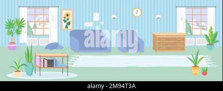 Vector home soggiorno interno appartamento design Illustrazione Vettoriale