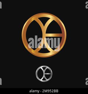 Logo automobilistico in oro e argento con un concetto elegante e lussuoso. Illustrazione Vettoriale