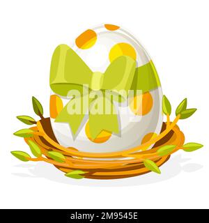 Isoled dono uovo in nido di uccelli ramoscelli Illustrazione Vettoriale