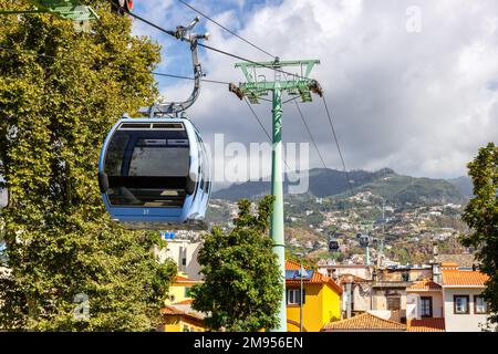 Funivia di Funchal per il giardino botanico viaggio sull'isola di Madeira in Portogallo Foto Stock