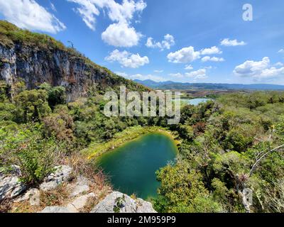 Rovine maya Chinkultic vicino al lago Montebello, Chiapas, Messico Foto Stock