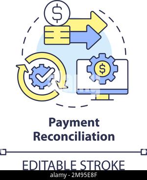 Icona del concetto di riconciliazione del pagamento Illustrazione Vettoriale