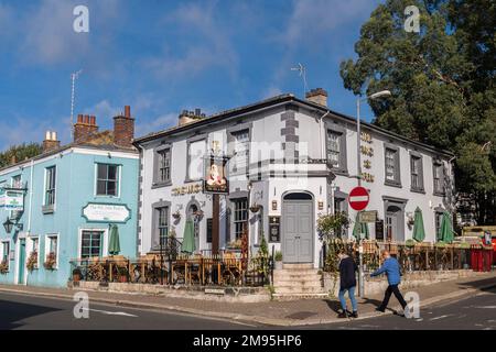 Il pub Wig & Pen Public House inn in Frances Street nel centro di Truro City in Cornovaglia in Inghilterra nel Regno Unito. Foto Stock