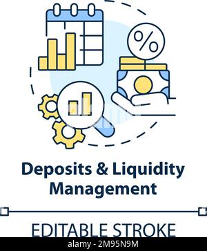 Icona del concetto di gestione dei depositi e della liquidità Illustrazione Vettoriale