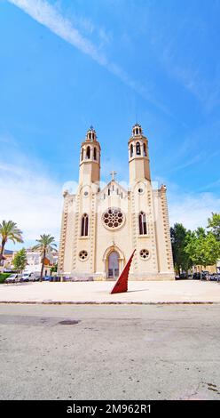 Panoramica di Sant Pere de Ribas, Barcellona, Catalunya, Spagna, Europa Foto Stock