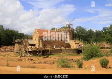 Sito medievale Guédelon Castello. Puisaye. Yonne. Borgogna. Francia. Europa. Foto Stock