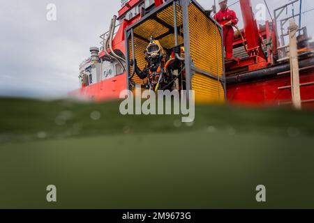 Formazione subacquea commerciale, Plymouth Devon. Foto Stock