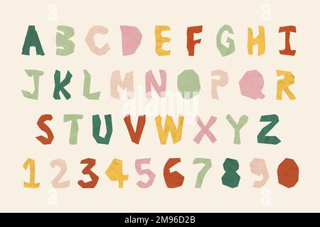 Set tipografico numeri alfabetici vettoriali Illustrazione Vettoriale