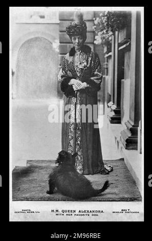 Regina Alexandra con il suo cane preferito. Foto Stock