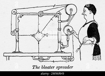 Heath Robinson - Wartime Cartoons - seconda Guerra Mondiale. Il dispositivo di spalmatura del fiore. Foto Stock