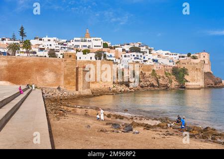 Kasbah degli Udayas, Rabat, Marocco, Africa, UNESCO Foto Stock