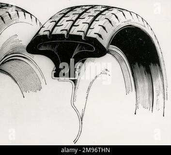 Diagramma della sezione trasversale del DIP Pirelli pneumatici per auto Foto Stock