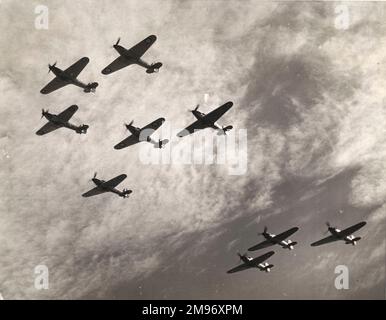 Hawker Hurricanes in formazione. Foto Stock