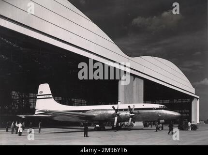 Bristol Britannia 100, G-ALBO, il primo prototipo, prima dei test in taxi. Foto Stock