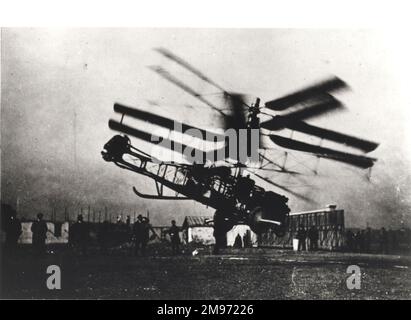 Elicottero pescarese di 1923 in un volo che copriva 166ft. Foto Stock