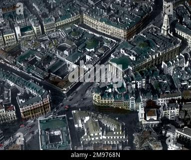 Una vista aerea colorata della Bank of England, Londra. Una vista di Simmonds. Foto Stock