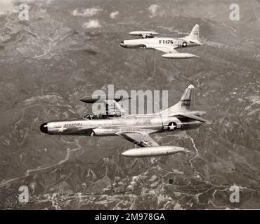 Lockheed F-94C-1-lo StarFire, 50-966, e Lockheed P-80C-1-lo Shooting Star, 47-176. Foto Stock