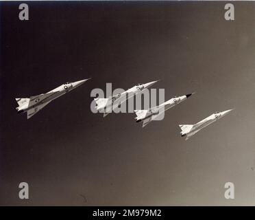 Quattro Delta Daggers della Convair F-102A. Foto Stock