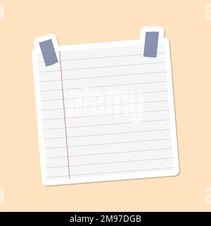 Vettore adesivo perno di banco notepaper con linea grigia Illustrazione Vettoriale