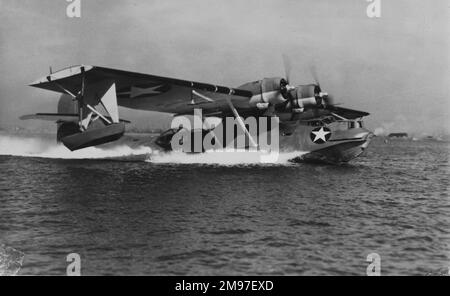 Consolidato PBY-5 visto rivestito in DRAB 1942 livrea Catalinas volato dalla Marina degli Stati Uniti e il comando costiero della RAF ha contribuito a sconfiggere la minaccia U-Boat attraverso l'Atlantico. Foto Stock